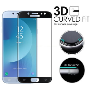 Скрийн протектор от закалено стъкло за FULL SCREEN Cover за Samsung Galaxy J7 2017 J730F с черен кант